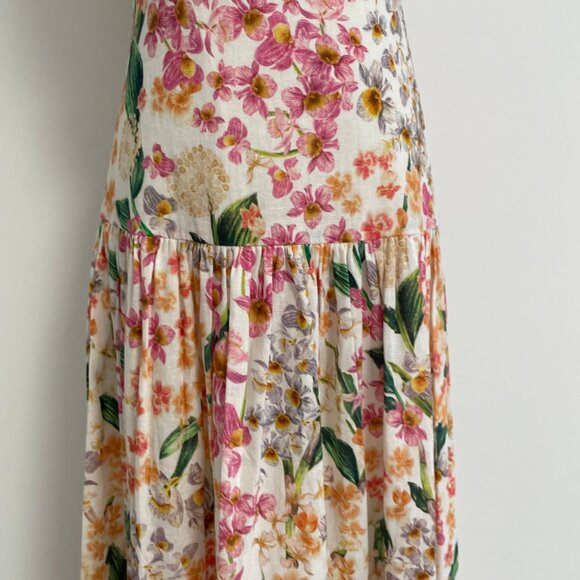 Agua By Agua Bendita lima jardiniera' floral-print linen maxi dress - Picture 8 of 16